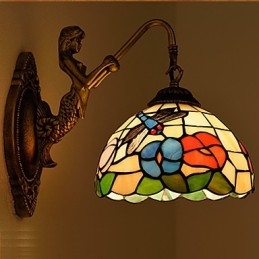 Europeiska Kontrakterade Landsbygdens Kreativa Smidesjärn Vägglampa Glas Ljus