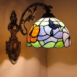 Europeiska Medelhavet Kontrakterade Landsbygdens Kreativa Smidesjärn Vägglampa Glas Ljus
