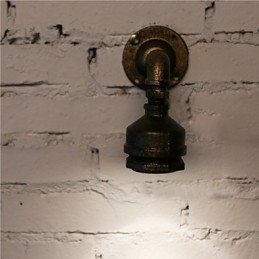 Loft Järn Vattenrör Lampa Vägglampa Industriell Vintage Vägglampor För Hembelysning Inomhus