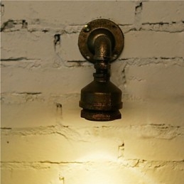 Loft Järn Vattenrör Lampa Vägglampa Industriell Vintage Vägglampor För Hembelysning Inomhus