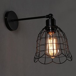 Enkelhuvud Industrivindvägglampa Kontrakterad Europatyp Vägglampa Smidesjärnsljus