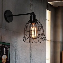 Enkelhuvud Industrivindvägglampa Kontrakterad Europatyp Vägglampa Smidesjärnsljus