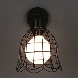 Enkelhuvud Industrivindvägglampa Kontrakterad Europatyp Vägglampa Smidesjärnsljus
