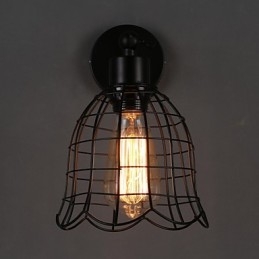 Enkelhuvud Industrivindvägglampa Kontrakterad Europatyp Vägglampa Smidesjärnsljus