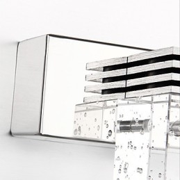 Modern Vägglampa Med Glasbubbla Cubic Shade Spegel Front Style