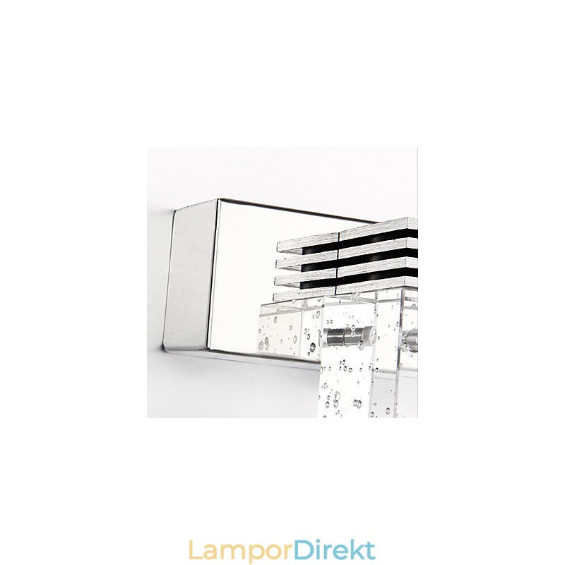 Modern Vägglampa Med Glasbubbla Cubic Shade Spegel Front Style