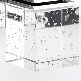 Modern Vägglampa Med Glasbubbla Cubic Shade Spegel Front Style