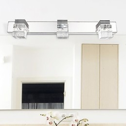 Modern Vägglampa Med Glasbubbla Cubic Shade Spegel Front Style