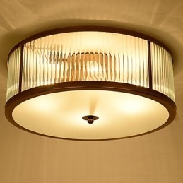 Traditionell Klassisk Rustik Lodge Mässing Metall Flush Mount