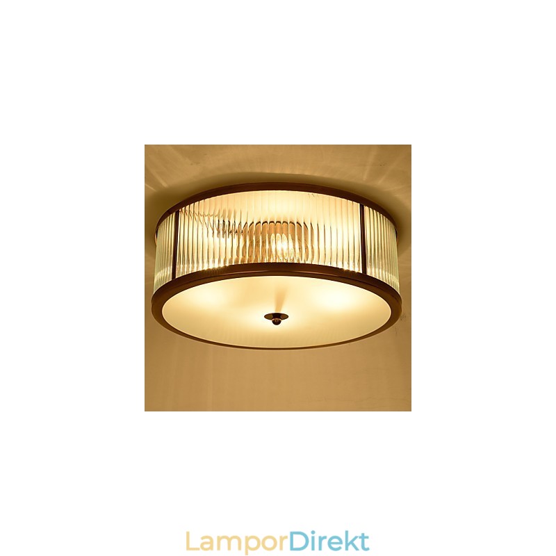Traditionell Klassisk Rustik Lodge Mässing Metall Flush Mount