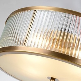 Traditionell Klassisk Rustik Lodge Mässing Metall Flush Mount