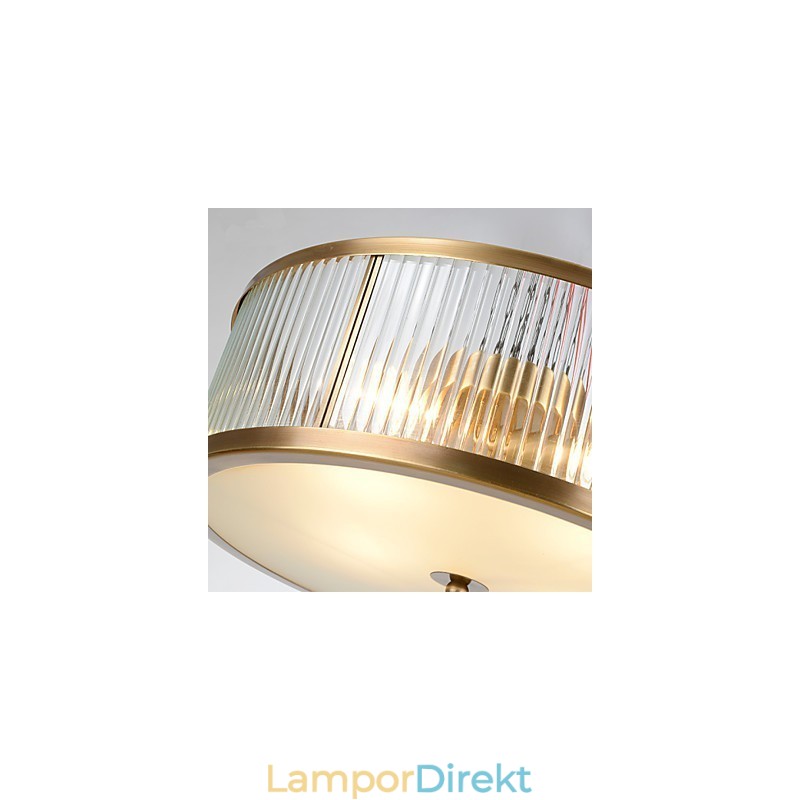 Traditionell Klassisk Rustik Lodge Mässing Metall Flush Mount