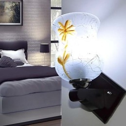 Massivt Trä Kreativ Vägglampa I Sovrummet, Huvudet På En Säng, Lyser