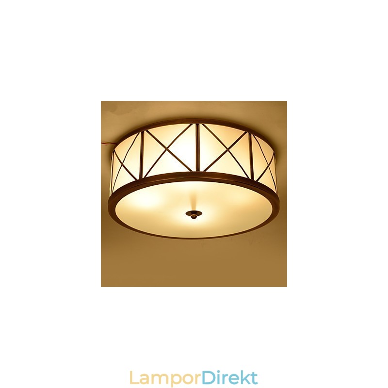 Traditionell Klassisk Rustik Lodge Mässing Metall Flush Mount