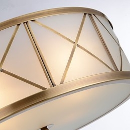Traditionell Klassisk Rustik Lodge Mässing Metall Flush Mount