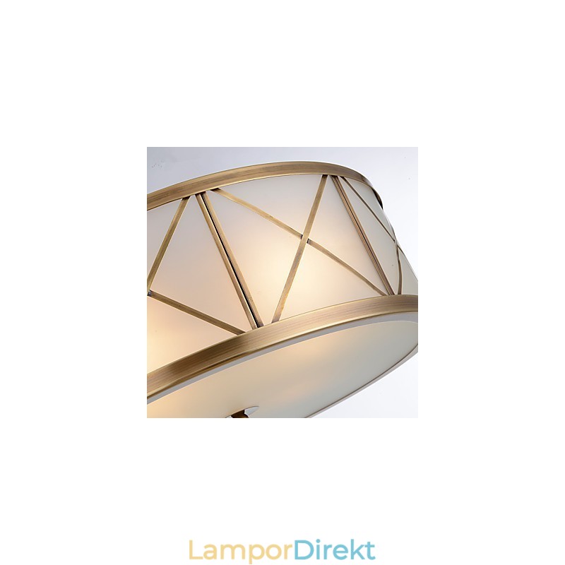 Traditionell Klassisk Rustik Lodge Mässing Metall Flush Mount