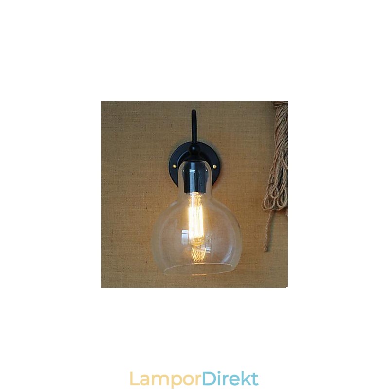 Modern Restaurangprydnad Vägglampa Smidesjärnsglas