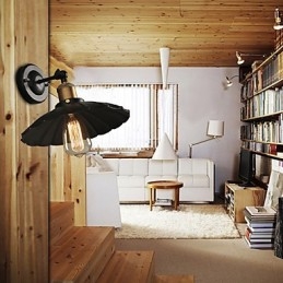 Ccreative Staircase Restoring Ancient Ways Single Head Black Dress Smidesjärn Vägglampa