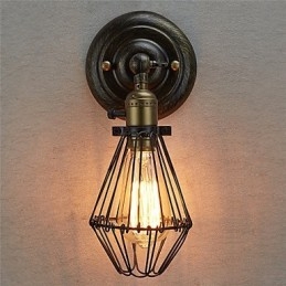 Vintage Stil Industriell Öppning Och Stängning Ljus Vägglampa Bur Lampa Loft Återställa Antika Sätt Vägglampa