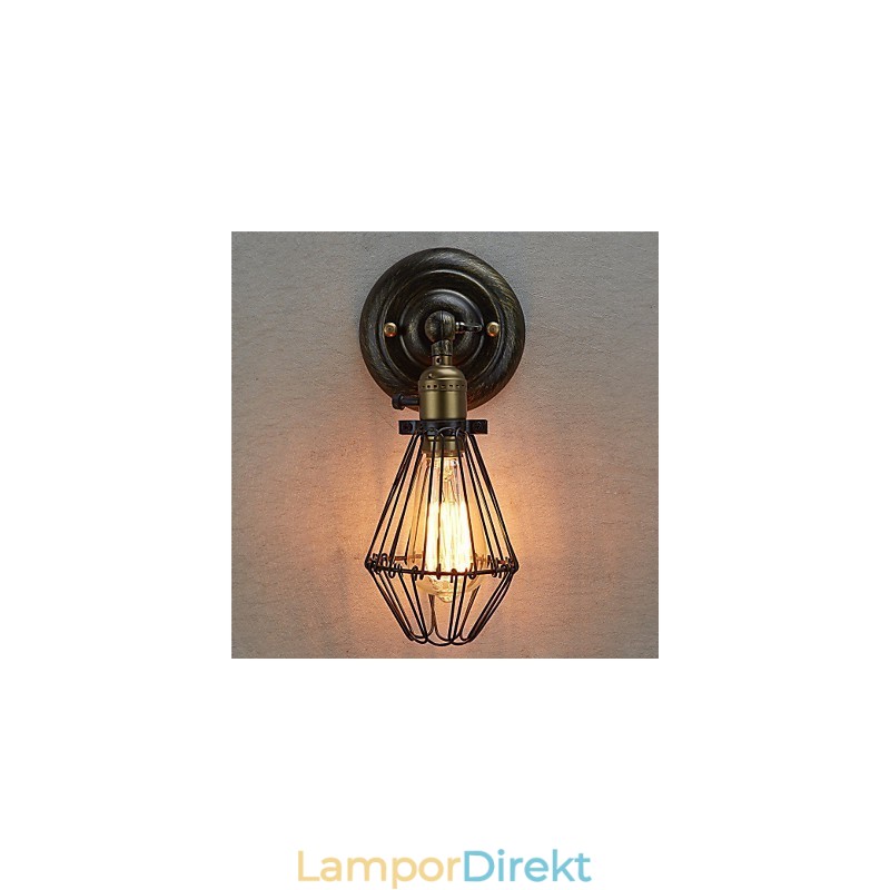 Vintage Stil Industriell Öppning Och Stängning Ljus Vägglampa Bur Lampa Loft Återställa Antika Sätt Vägglampa