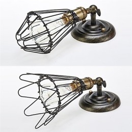 Vintage Stil Industriell Öppning Och Stängning Ljus Vägglampa Bur Lampa Loft Återställa Antika Sätt Vägglampa