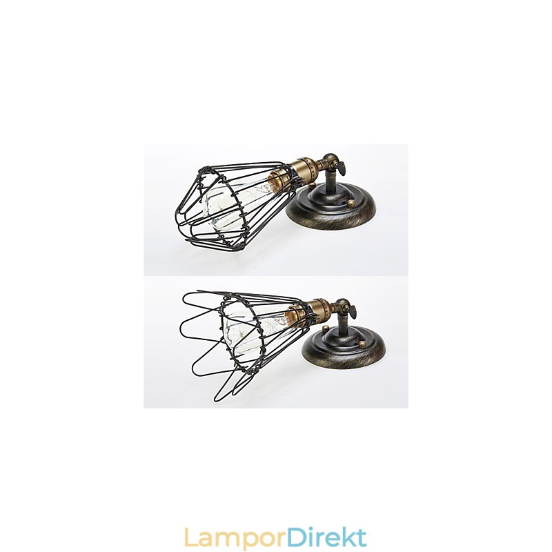 Vintage Stil Industriell Öppning Och Stängning Ljus Vägglampa Bur Lampa Loft Återställa Antika Sätt Vägglampa