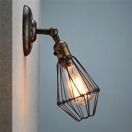 Vintage Stil Industriell Öppning Och Stängning Ljus Vägglampa Bur Lampa Loft Återställa Antika Sätt Vägglampa