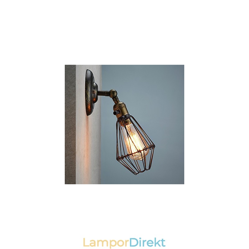 Vintage Stil Industriell Öppning Och Stängning Ljus Vägglampa Bur Lampa Loft Återställa Antika Sätt Vägglampa