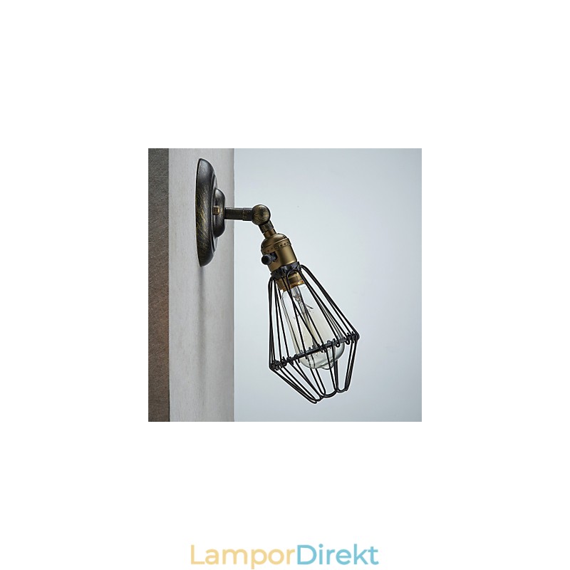 Vintage Stil Industriell Öppning Och Stängning Ljus Vägglampa Bur Lampa Loft Återställa Antika Sätt Vägglampa