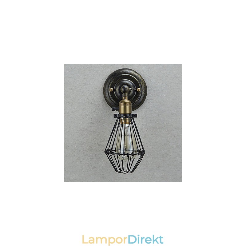 Vintage Stil Industriell Öppning Och Stängning Ljus Vägglampa Bur Lampa Loft Återställa Antika Sätt Vägglampa