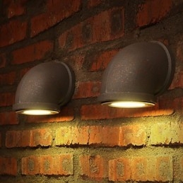 Loft Personlighet Vintage Bar Disk Vattenrör Vägglampa Spot Light Lot Belysning Montering Trapp Balkong Lampa