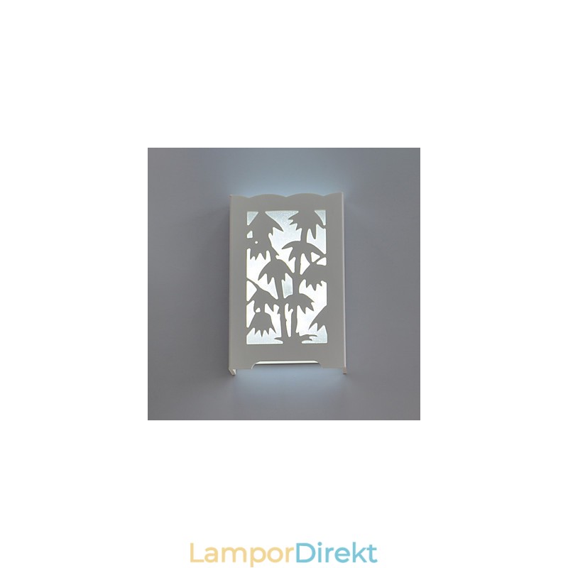 Moderna Kreativa Vita Snida Mönster Eller Mönster På Träslöjd Bambu Vägglampa Lampor