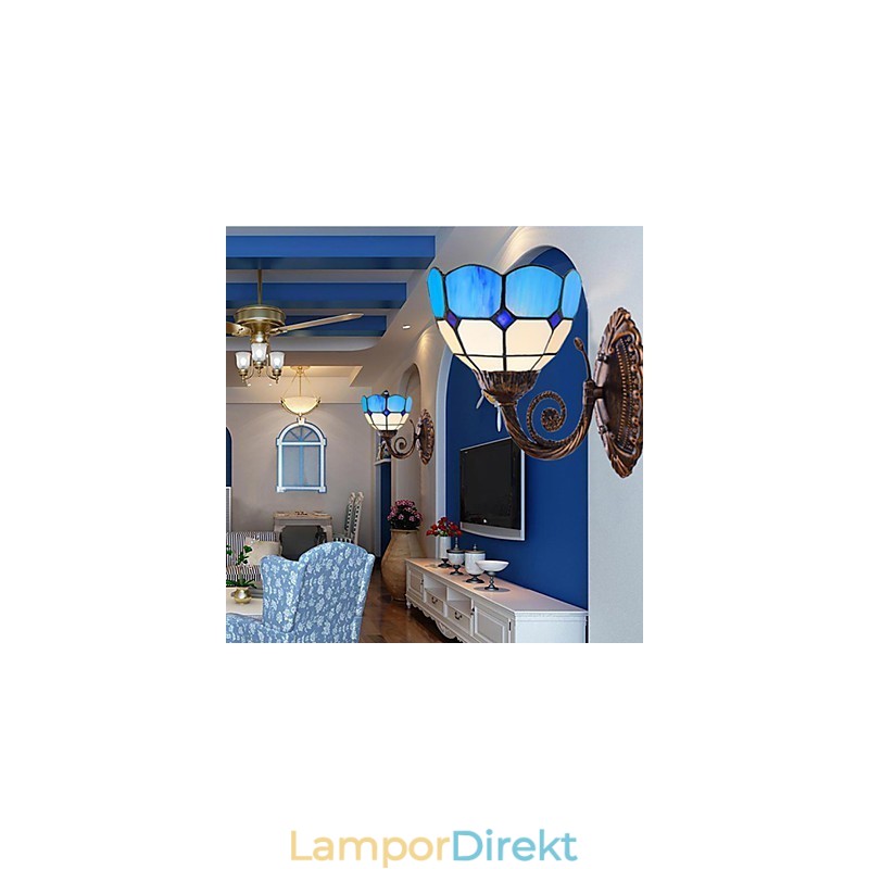 Europe Typ Återställande Av Antika Sätt Vägglampa Creative Mediterranean Glass Lights