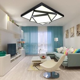 Square Flush Mount Modern Contemporary Ceiling Light Metal