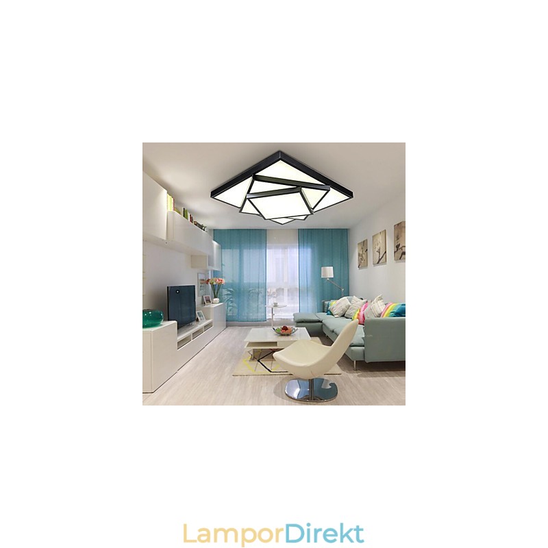 Square Flush Mount Modern Contemporary Ceiling Light Metal
