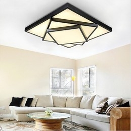 Square Flush Mount Modern Contemporary Ceiling Light Metal