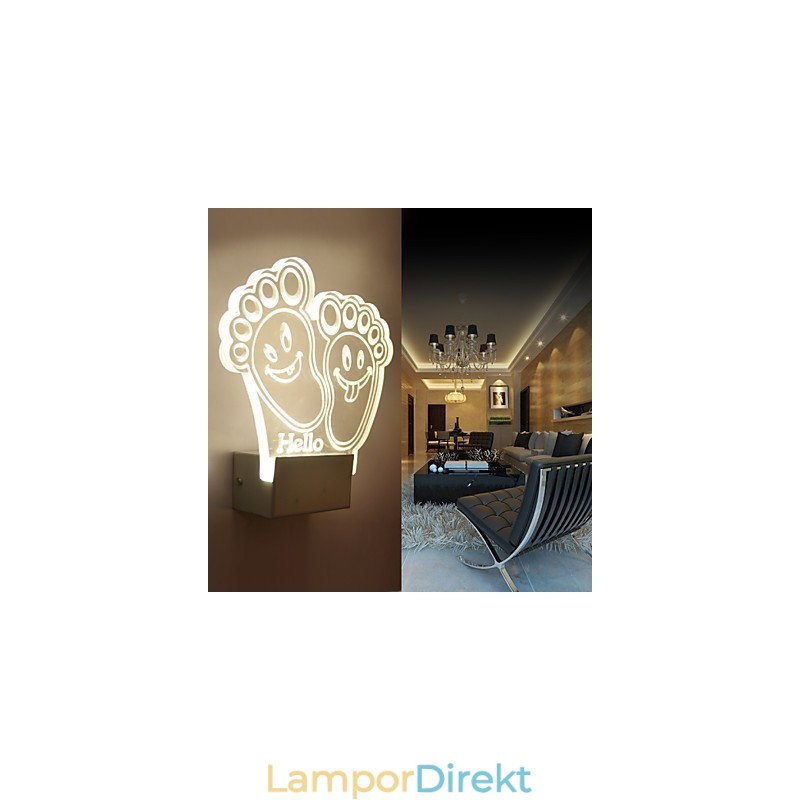 Akryl Vägglampa Pvc Lampa Ljus Chip Modern Contemporary Metal