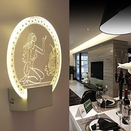 Akryl Vägglampa Pvc Lampa Light Chip Modern Contemporary Metal 5W