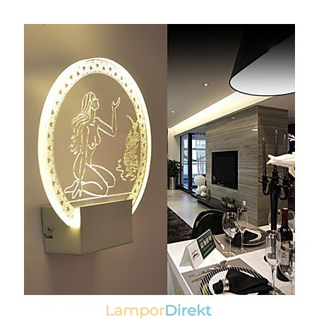 Akryl Vägglampa Pvc Lampa Light Chip Modern Contemporary Metal 5W Akryl Vägglampa Pvc Lampa Light Chip Modern Contemporary Metal 5W