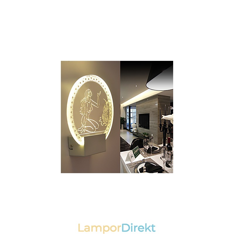 Akryl Vägglampa Pvc Lampa Light Chip Modern Contemporary Metal 5W