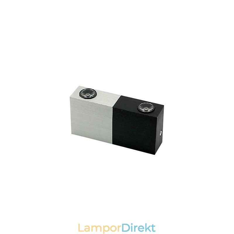 Modern Vägglampa Med Halvsilver Halvsvart Chic Design Cubic Body 2 S