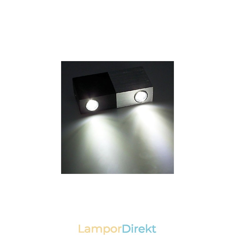 Modern Vägglampa Med Halvsilver Halvsvart Chic Design Cubic Body 2 S