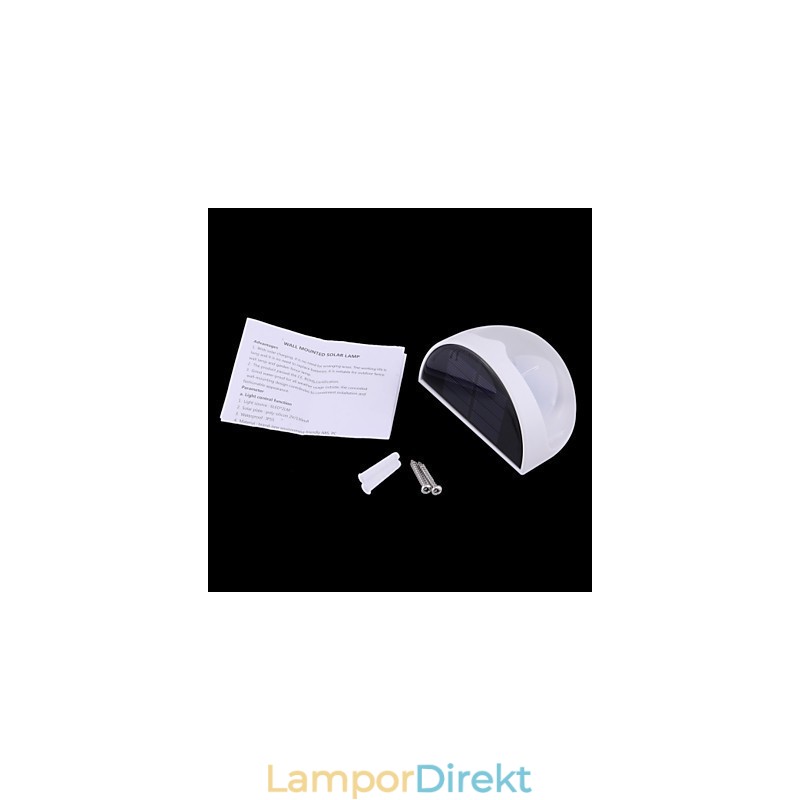 Soldriven Vattentät Ip55 Lampa Vit + Svart