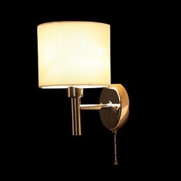 Snygg Vägglampa I Metall Och Tyg Med 1 Ljus I Vit Cylinderfunktion