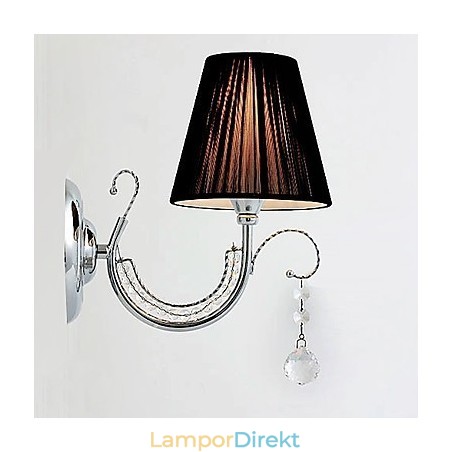 Samtida Vägglampa Med Tygskärm Ljuskrona Stil Arm Crystal Droplet Samtida Vägglampa Med Tygskärm Ljuskrona Stil Arm Crystal Droplet