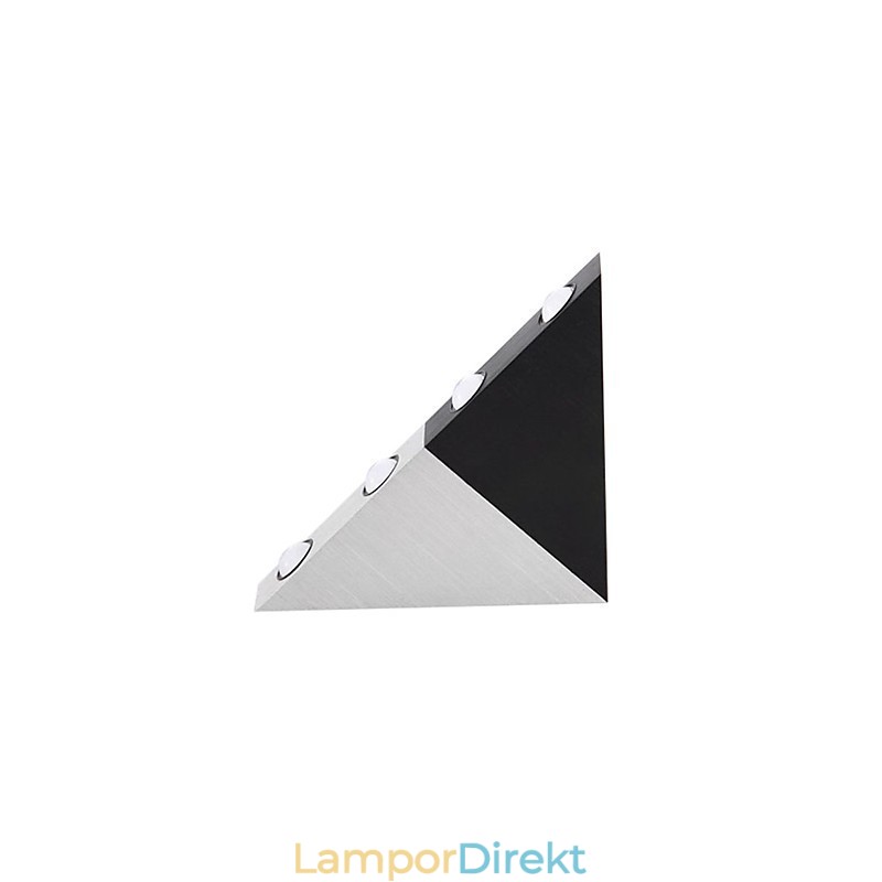 Modern Vägglampa Med Svart Och Silverfärgad Chic Triangeldesign