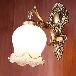 Badrumsvägglampa 1 Ljus Klassisk Metallglasmålning