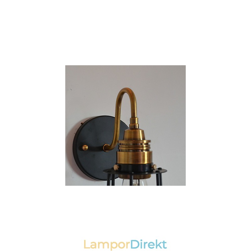 Minimalistisk Konstnärlig Vägglampa Med Svart Metallskelettskärm