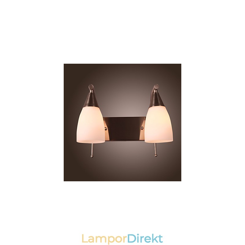 2 Ljus Vägglampa I Vit Skärm