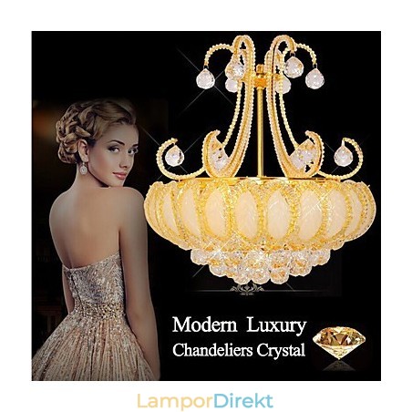 Modern Lyxkrona Kristall Pendelljus Diameter 50Cm Innehåller 8 Lampor Modern Lyxkrona Kristall Pendelljus Diameter 50Cm Innehåller 8 Lampor